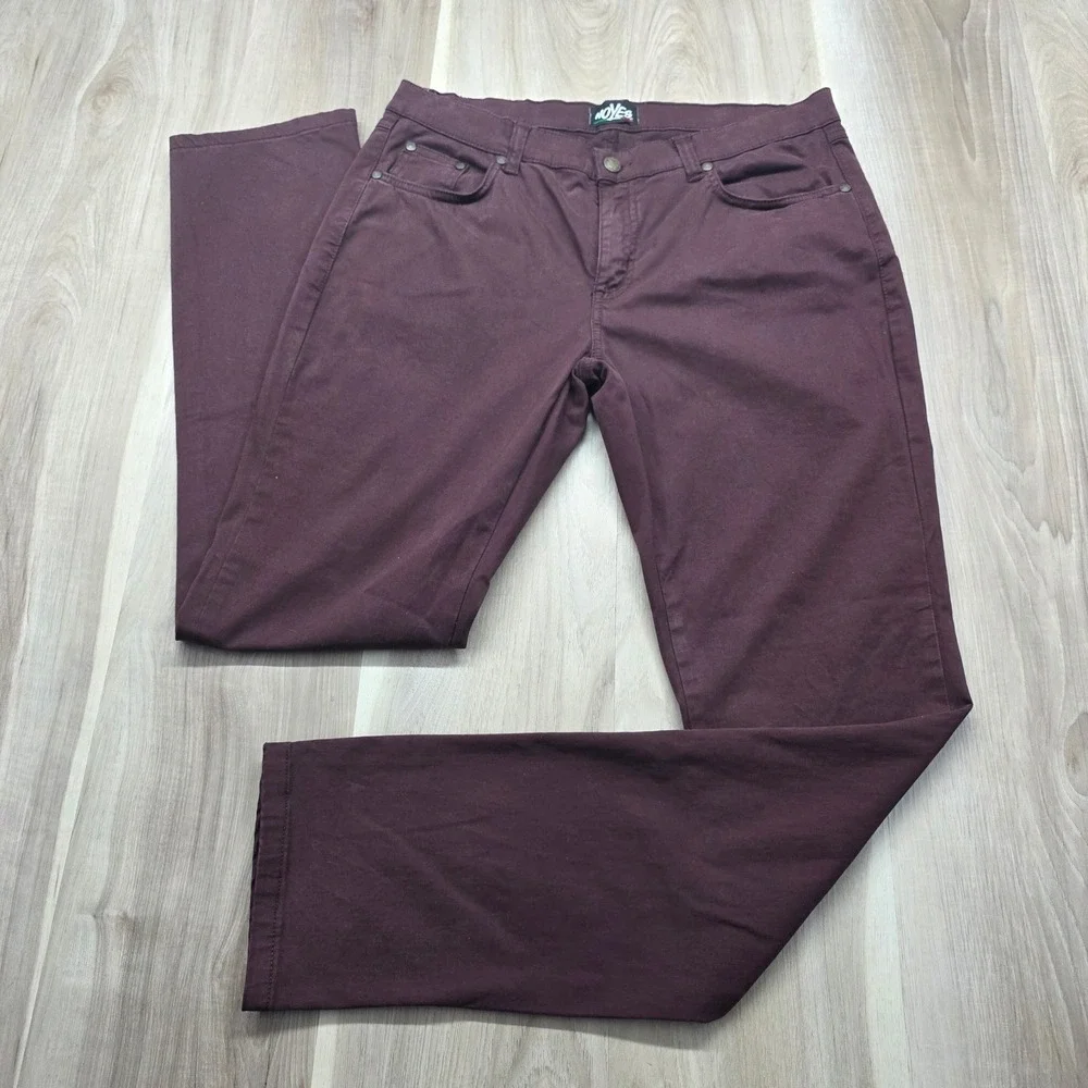 Noyes Made in Italy Pants Mens 32‎ Burgundy Maroon Cotton Stretch Trousers EU 48